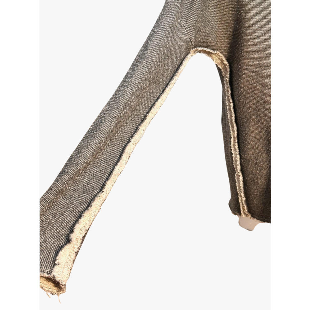 Nation LTD Gray Black Raw Edge Funnel Collar Asymmetric French Terry Cardigan XS - Picture 7 of 10